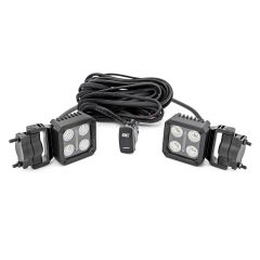 Rough Country Black Series LED Light Pair | 2 Inch | Flood | Swivel Mount