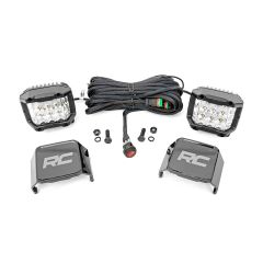 Rough Country 3 Inch Chrome Series LED Lights | Wide Angle Osram | Pair