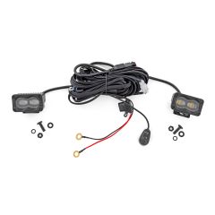 Rough Country 3x1.75 Inch Black Series | Yellow | LED Slim Aux | SAE Fog | Pair