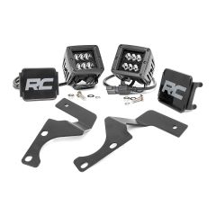 Rough Country LED Light Kit | Ditch Mount | 2" Black Spot Pair | Toyota 4Runner (10-24)