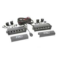 Rough Country 6 Inch Black Series LED Light Bar | Single Row | Pair