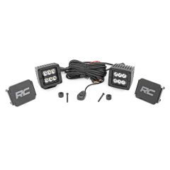 Rough Country LED Light Kit | Cowl Mount | 2" Black Pair | Jeep Gladiator JT/Wrangler JL (18-26)