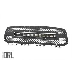 Rough Country Mesh Grille | 30" Dual Row LED | Black | White DRL | Ram 1500 2WD/4WD (13-18 & Classic)