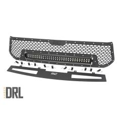 Rough Country Mesh Grille | 30" Dual Row LED | Black | Amber DRL | Toyota Tundra (14-17)