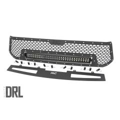 Rough Country Mesh Grille | 30" Dual Row LED | Black | White DRL | Toyota Tundra (14-17)