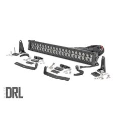 Rough Country LED Light Kit | Bumper Mount | 20" Black Dual Row | White DRL | Nissan Titan XD (16-24)