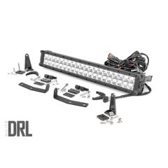 Rough Country LED Light Kit | Bumper Mount | 20" Chrome Dual Row | White DRL | Nissan Titan XD (16-24)