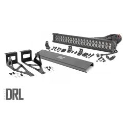 Rough Country LED Light Kit | Bumper Mount | 20" Black Dual Row | White DRL | Ford F-250/F-350 Super Duty (05-07)