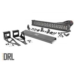 Rough Country LED Light Kit | Bumper Mount | 20" Black Dual Row | Amber DRL | Ford F-250/F-350 Super Duty (05-07)