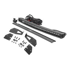 Rough Country LED Light Kit | Grille Mount | 30" Black Single Row | White DRL | Ford Raptor (17-20)