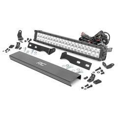 Rough Country LED Light Kit | Bumper Mount | 20" Chrome Dual Row | Amber DRL | Jeep Grand Cherokee WK2 (11-20)