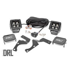 Rough Country LED Light Kit | Ditch Mount | 2" Black Pair | White DRL | Toyota 4Runner (10-24)