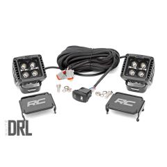 Rough Country 2 Inch Black Series LED Light Pods | Spot | Square | Cool White DRL