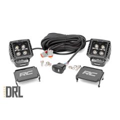 Rough Country 2 Inch Black Series LED Light Pods | Spot | Square |  Amber DRL
