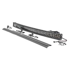 Rough Country 40 Inch Black Series LED Light Bar | Curved | Dual Row | Cool White DRL
