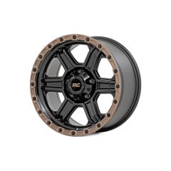 Rough Country Rough Country 79 Series Wheel | One-Piece | Semi Gloss Black w/Bronze Ring | 18x9 | 5x5 | -12mm