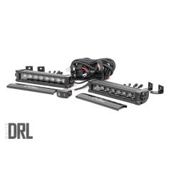 Rough Country 8 Inch Black Series LED Light Bar | Single Row | Cool White DRL | Pair