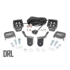 Rough Country LED Light Kit | Cage Mount | 2" Black Pair | White DRL | Honda Pioneer 1000/Pioneer 1000-6