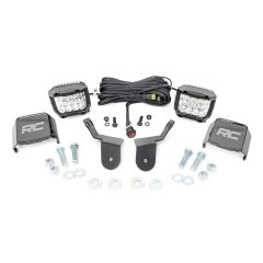 Rough Country LED Light Kit | Cage Mount | 2" Chrome Pair | Wide Angle | Honda Pioneer 1000
