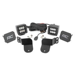 Rough Country LED Light Kit | Cage Mount | 2" Black Pair | Spot | Polaris General XP 4 1000