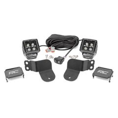 Rough Country LED Light Kit | Cage Mount | 2" Black Pair | Amber DRL | Polaris General XP 4 1000