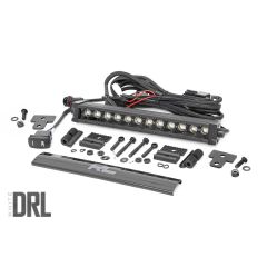 Rough Country LED Light | Bumper Mount | 12" Black Single Row | White DRL | Can-Am Defender HD 8/HD 9/HD 10