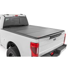 Rough Country Hard Tri-Fold Flip Up Bed Cover | 6'10" Bed | Ford F-250/F-350 Super Duty (17-26)