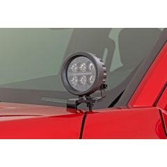 Rough Country LED Light Kit | Ditch Mount | Black Series Round | 3.5 Inch | Amber DRL | Toyota Tacoma (24-26)