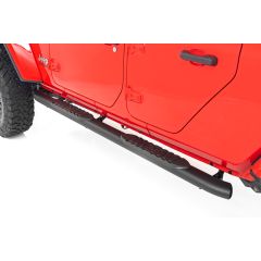 Rough Country Oval Nerf Steps | Black | Jeep Gladiator JT 4WD (2020-2026)