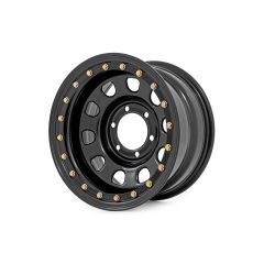 Rough Country Steel Simulated Bead Lock Wheel | Black | 16x8 | 6x5.5 | 4.25 Bore | -12