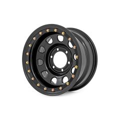 Rough Country Steel Simulated Bead Lock Wheel | Black | 17x9 | 5x5 | 3.30 Bore | -12