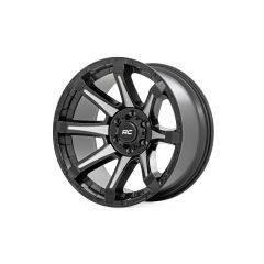 Rough Country Rough Country 81 Series Wheel | One-Piece | Semi Gloss Black w/machined spokes | 20x9 | 8x180 | 0mm