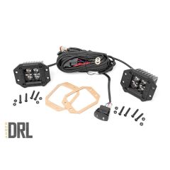 Rough Country 2 Inch Black Series LED Light Pods | Flush Mount | Amber DRL