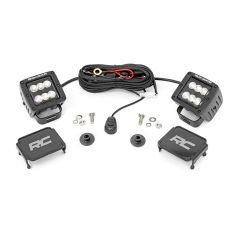 Rough Country LED Light Kit | Ditch Mount | 2" Black Pair | Flood Pattern | Ford Bronco (21-26)