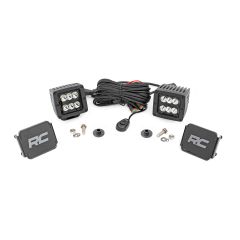 Rough Country LED Light Kit | Ditch Mount | 2" Black Pair | Spot Pattern | Ford Bronco (21-26)