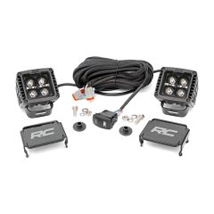 Rough Country LED Light Kit | Ditch Mount | 2" Black Pair | Amber DRL | Ford Bronco (21-26)