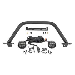 Rough Country Safari Bar | 3.5" Round LED (Pair) | Black | Amber DRL | OE Modular Steel | Ford Bronco (21-26)