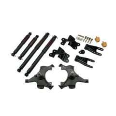 BELLTECH LOWERING KITS  1992-1998 Chevrolet Silverado/Sierra C1500 (Std Cab, ext 454 SS) 2" F/4" R drop W/ Nitro Drop II Shocks