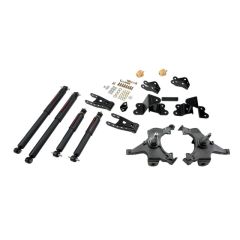 BELLTECH LOWERING KITS  1990-1994 Chevrolet Silverado/Sierra C1500 (454 SS Only) 88-98 Chevrolet Silverado/Sierra C2500 (All ext 8 Lug) 2" F/4" R drop W/ Nitro Drop II Shocks