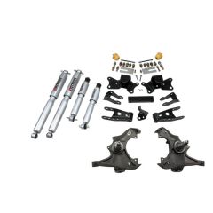 BELLTECH LOWERING KITS  1988- Chevrolet Silverado/Sierra C3500 (Ext Cab, Dually) 3" F/4" R drop W/ Street Performance Shocks