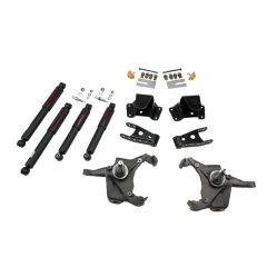 BELLTECH LOWERING KITS  1975-1991 Chevrolet Silverado C30 1 Ton (Crew Cab & Dually Only) 3" F/4" R drop W/ Nitro Drop II Shocks
