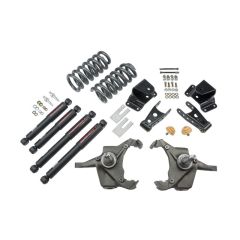 BELLTECH LOWERING KITS  1975-1991 Chevrolet Silverado C30 1 Ton (Crew Cab & Dually Only) 4" F/4" R drop W/ Nitro Drop II Shocks