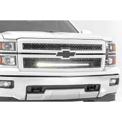 Rough Country Mesh Grille | 30" Single Row LED | Black | Chevy Silverado 1500 (14-15)
