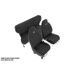 Rough Country Seat Covers | Detachable Headrest FR & RR | Jeep Cherokee XJ 2WD/4WD (97-01)