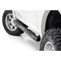 Rough Country Oval Nerf Step | Crew Cab | Black | Ford F-150/Lightning/F-250/F-350/Raptor (15-26)