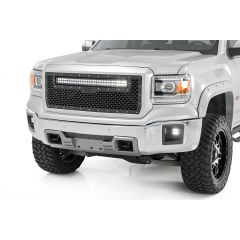 Rough Country Mesh Grille | 30" Dual Row LED | Black | GMC Sierra 1500 2WD/4WD (2014-2015)