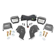 Rough Country LED Light Kit | Cage Mount | 2" Chrome Pair | Wide Angle | Honda Talon 1000