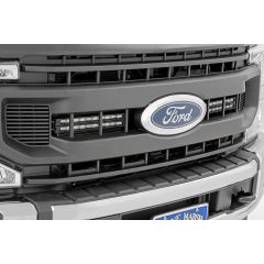 Rough Country LED Light Kit | Grille Mount | 10 Inch Black | Slimline | Ford F-250 Super Duty (20-22)