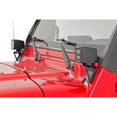 Rough Country Light Mounts | Lower Windshield | Jeep Wrangler TJ (97-06)/Wrangler Unlimited (04-06)
