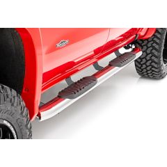 Rough Country Oval Nerf Steps | Stainless | Crew Cab | Chevy/GMC 1500/2500HD/3500HD (19-26)